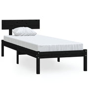 Vetonek Estructura de cama sin colchón madera maciza negro 100x200 cm