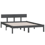 Estructura de cama sin colchón madera maciza gris 120x200 cm v3056 - Vetonek