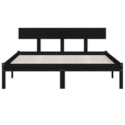 Estructura de cama sin colchón madera maciza negro 120x200 cm v3070 - Vetonek