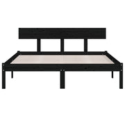 Estructura de cama sin colchón madera maciza negro 140x200 cm v3124 - Vetonek