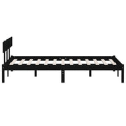 Estructura de cama sin colchón madera maciza negro 140x200 cm v3124 - Vetonek