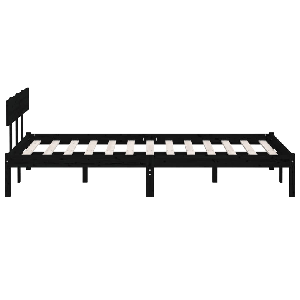 Estructura de cama sin colchón madera maciza negro 140x200 cm v3124 - Vetonek