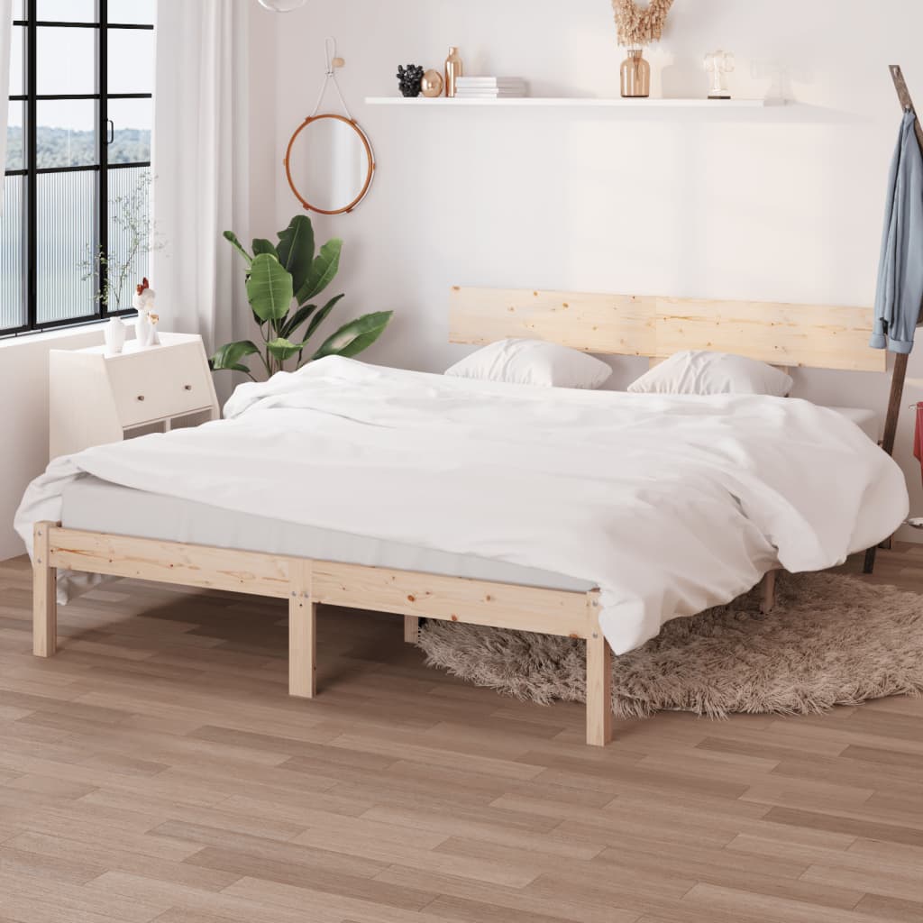 Vetonek Estructura de cama sin colchón madera maciza 160x200 cm