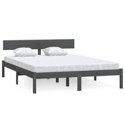 Vetonek Estructura de cama sin colchón madera maciza gris 160x200 cm