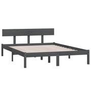 Estructura de cama sin colchón madera maciza gris 160x200 cm v3209 - Vetonek