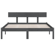 Estructura de cama sin colchón madera maciza gris 160x200 cm v3209 - Vetonek