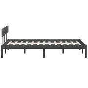 Estructura de cama sin colchón madera maciza gris 160x200 cm v3209 - Vetonek