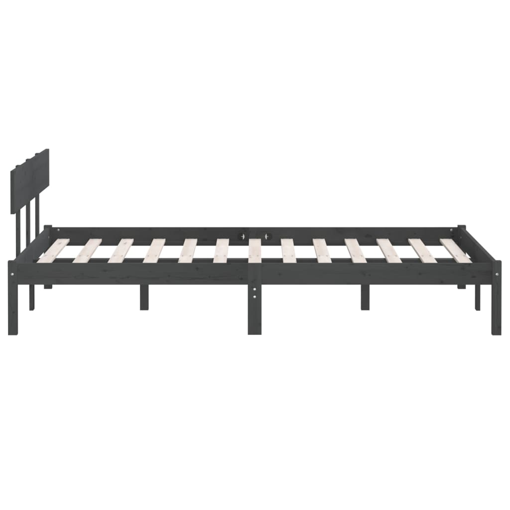 Estructura de cama sin colchón madera maciza gris 160x200 cm v3209 - Vetonek