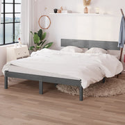 Estructura de cama sin colchón madera maciza gris 160x200 cm v3209 Vetonek