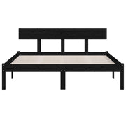 Estructura de cama sin colchón madera maciza negro 160x200 cm v3223 - Vetonek