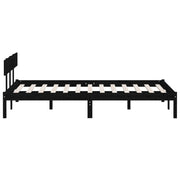 Estructura de cama sin colchón madera maciza negro 160x200 cm v3223 - Vetonek