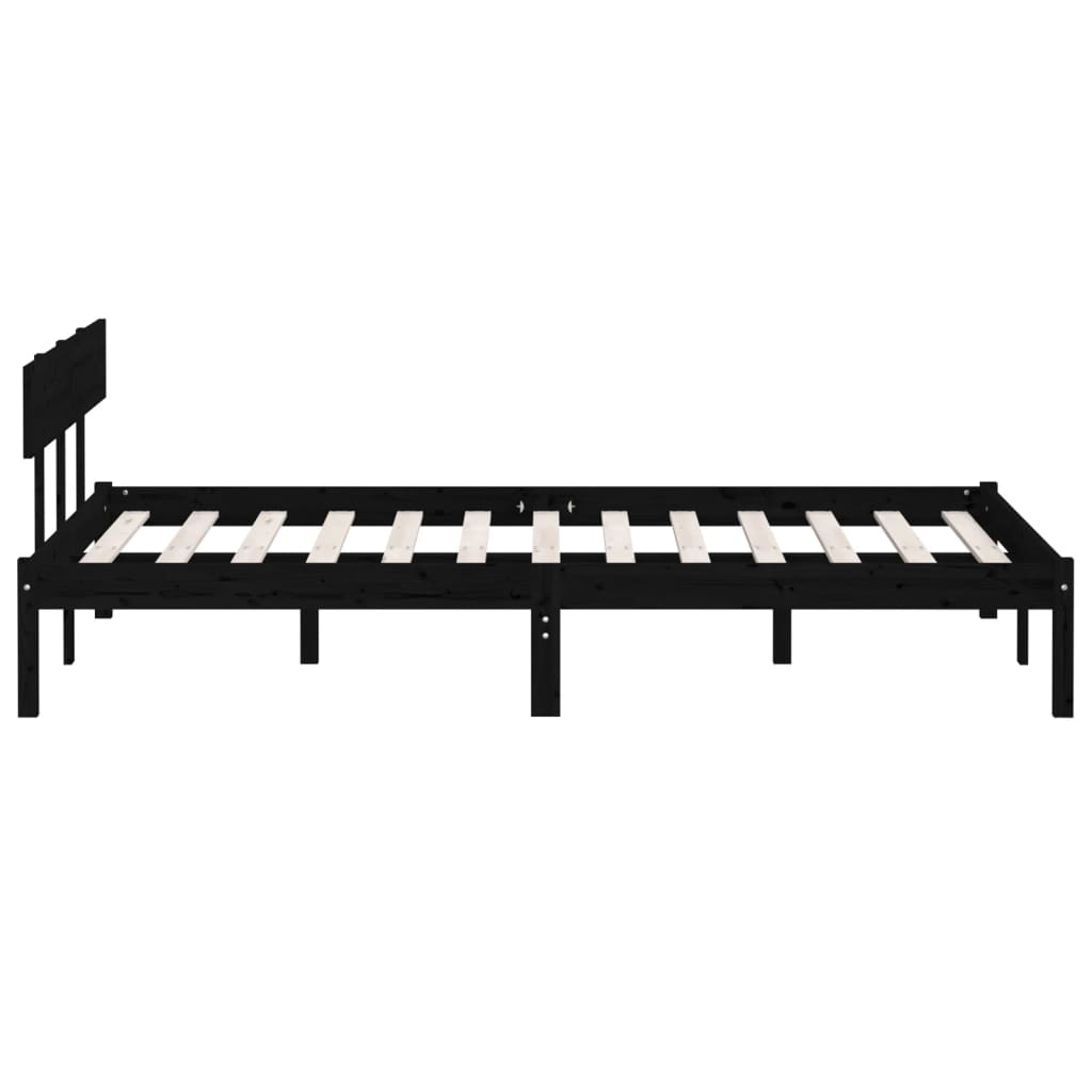Estructura de cama sin colchón madera maciza negro 160x200 cm v3223 - Vetonek