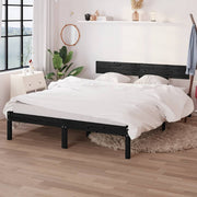 Estructura de cama sin colchón madera maciza negro 160x200 cm v3223 Vetonek