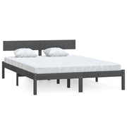 Vetonek Estructura de cama sin colchón madera maciza gris 200x200 cm