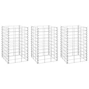 Arriates de gaviones 3 unidades hierro 30x30x50 cm v3711 Vetonek