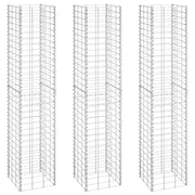 Arriates de gaviones 3 unidades hierro 30x30x150 cm v3735 Vetonek