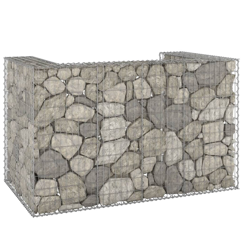 Muro gaviones para contenedor basura galvanizado 180x100x110 cm v4220 Vetonek