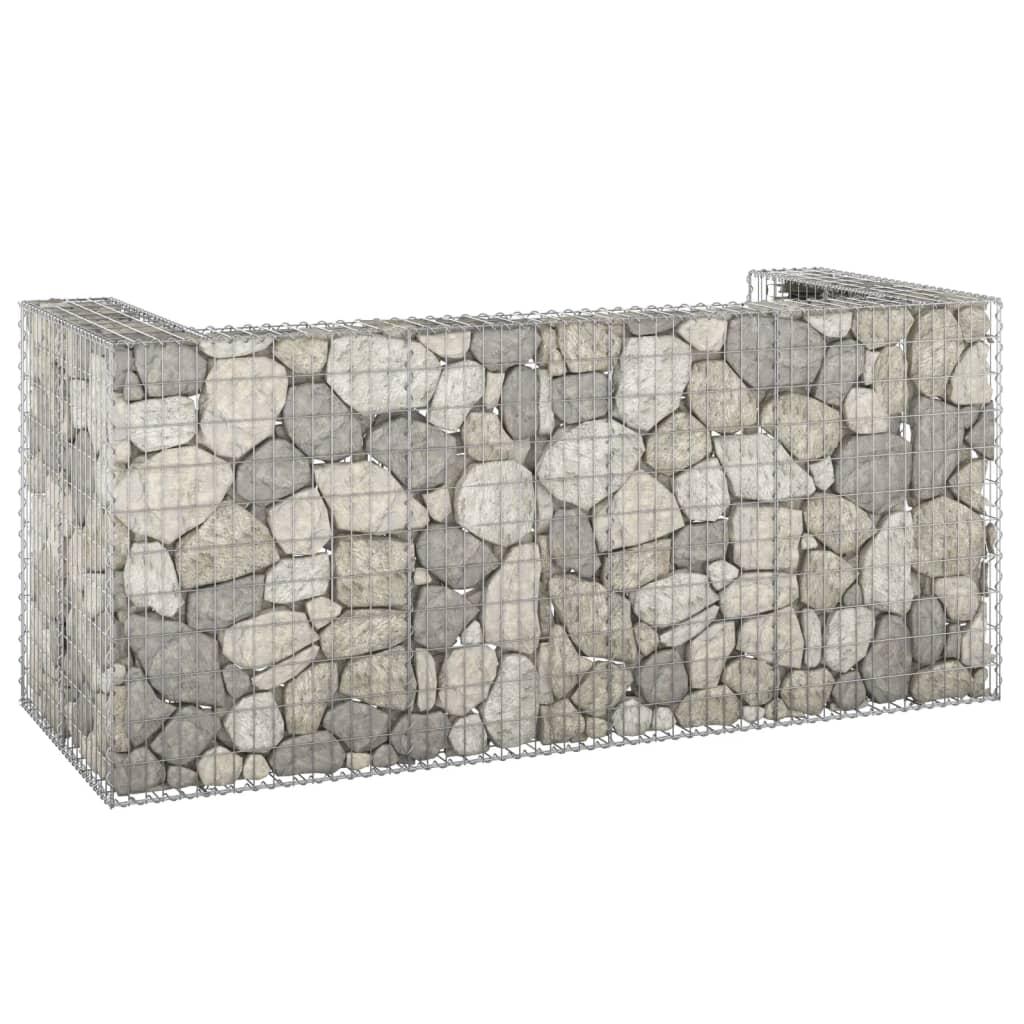 Vetonek Muro gaviones para contenedor basura galvanizado 254x100x110 cm