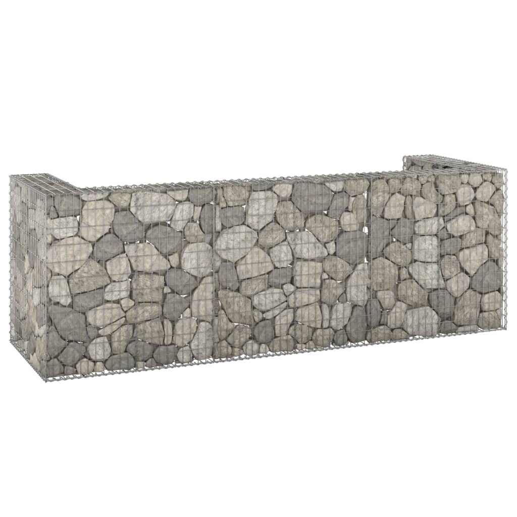 Muro gaviones para contenedor basura galvanizado 325x100x110 cm v4244 Vetonek