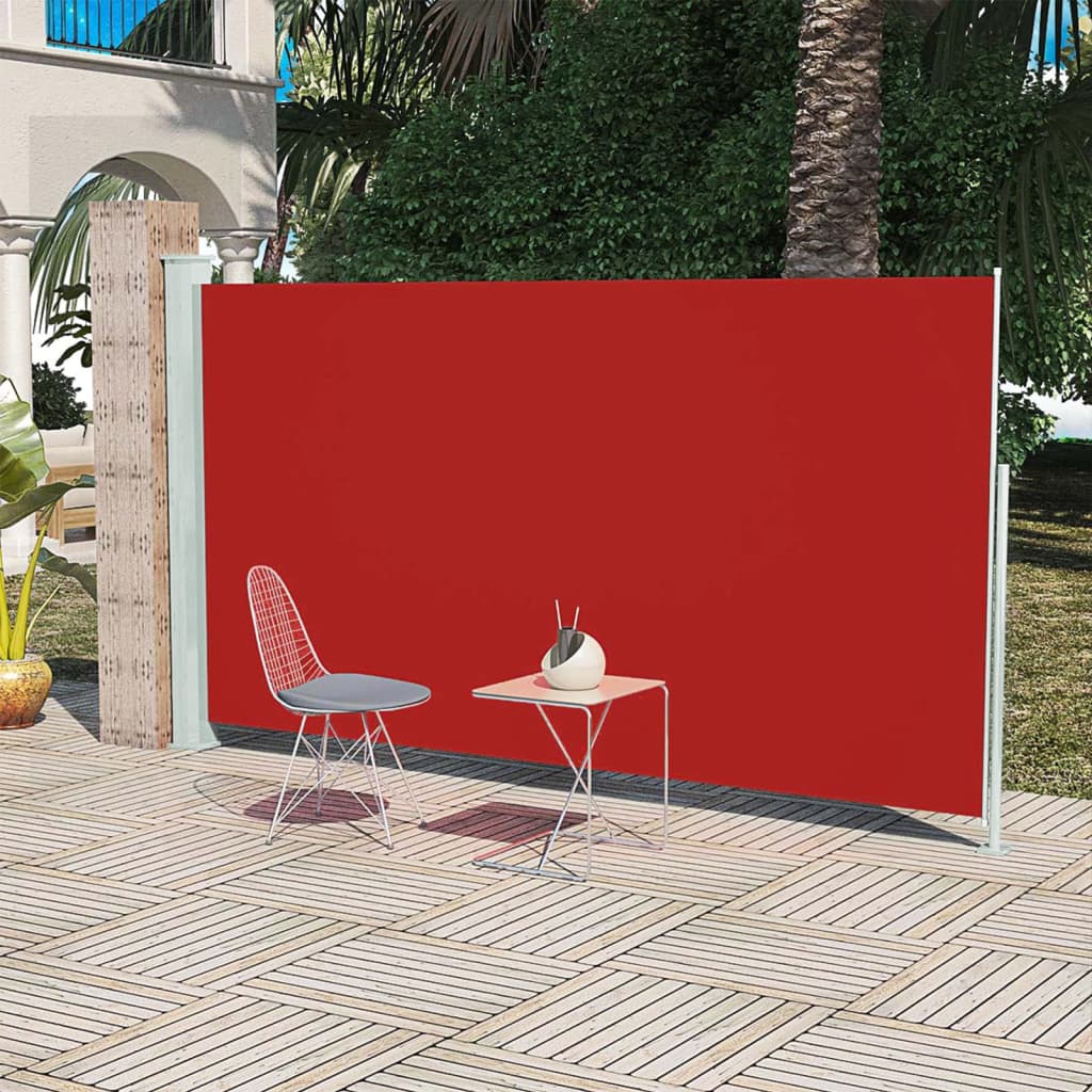 Vetonek Toldo lateral retráctil de jardín rojo 160x300 cm