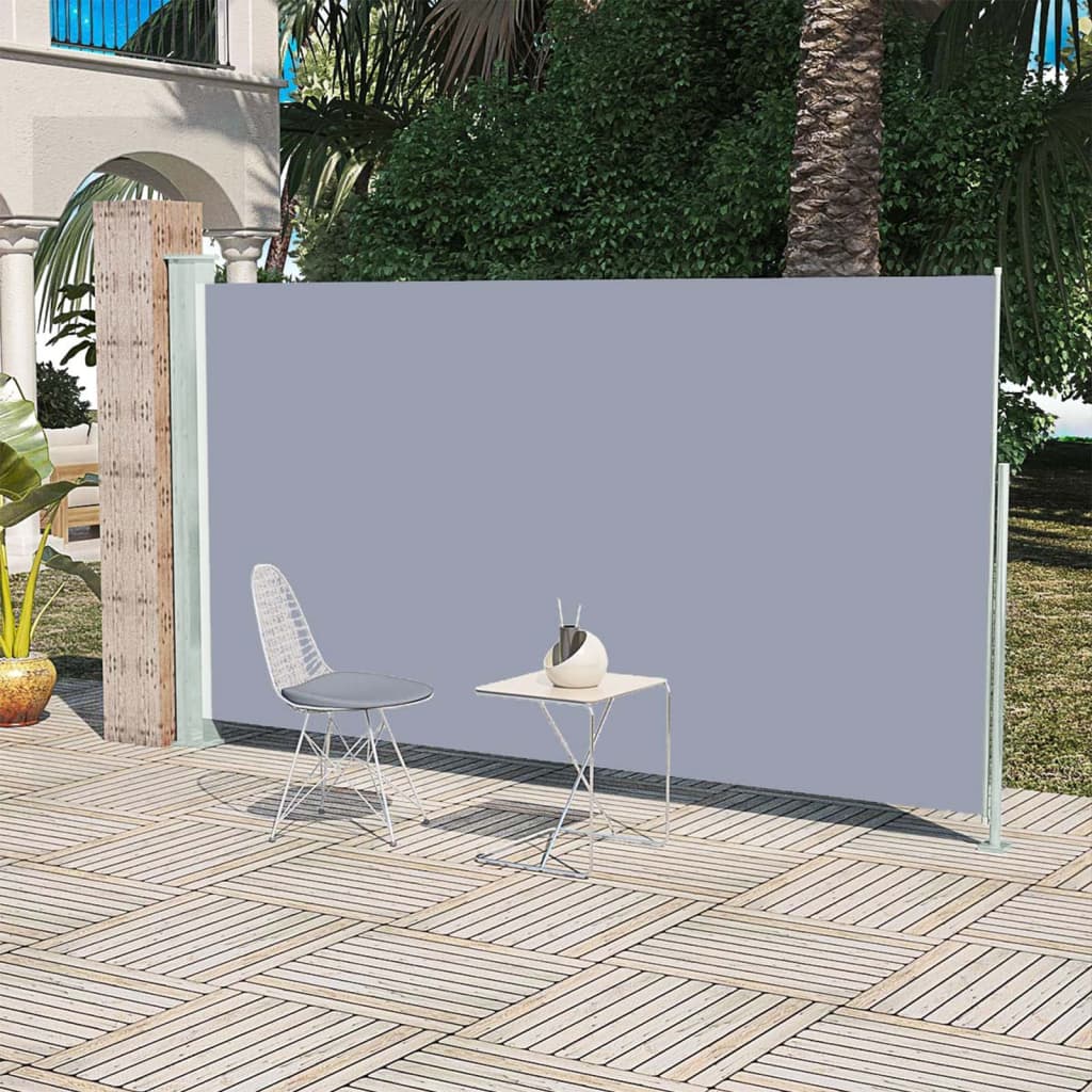 Vetonek Toldo lateral retráctil de jardín gris160x300 cm