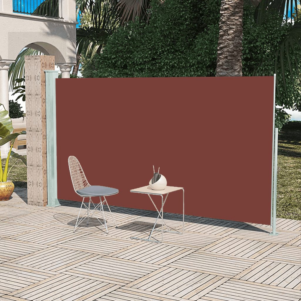 Vetonek Toldo lateral retráctil de jardín marrón 160x300 cm