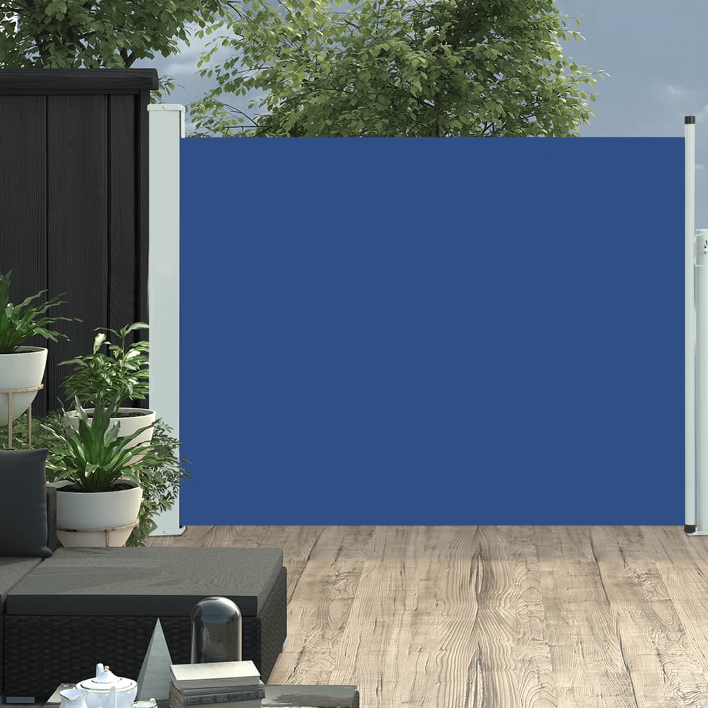 Vetonek Toldo lateral retráctil para patio azul 140x500 cm