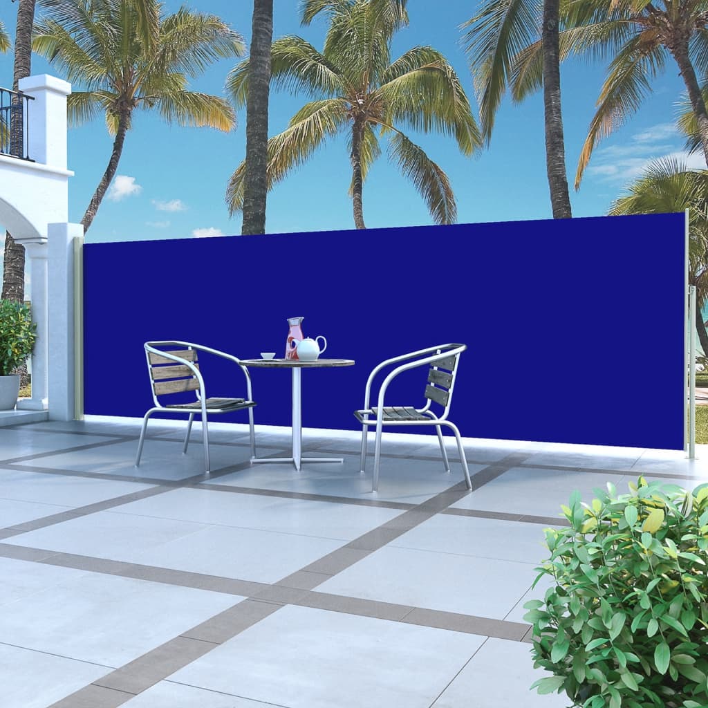 Vetonek Toldo lateral retráctil para patio azul 160x500 cm