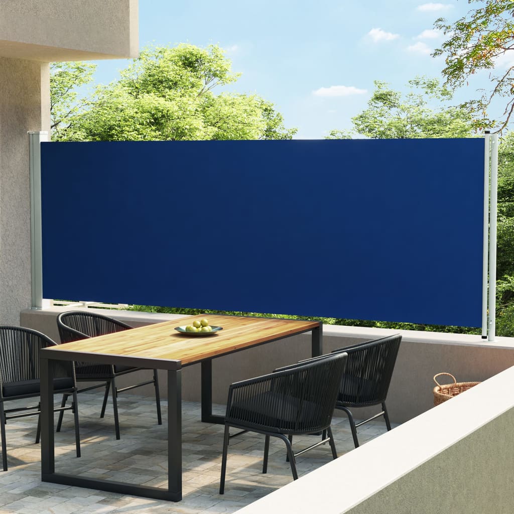 Vetonek Toldo lateral retráctil de jardín azul 160x600 cm