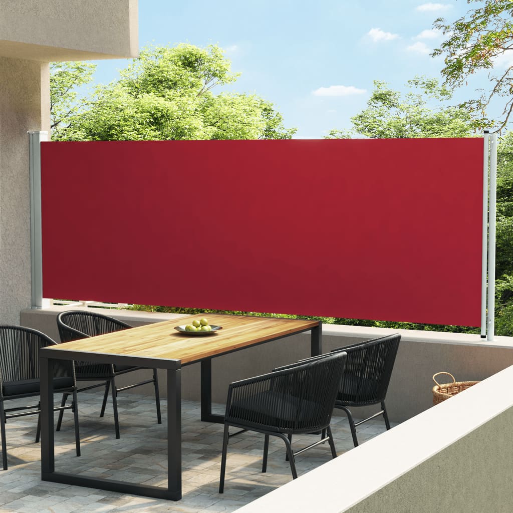 Vetonek Toldo lateral retráctil de jardín rojo 160x600 cm