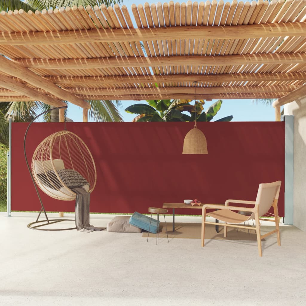 Vetonek Toldo lateral retráctil de jardín rojo 180x600 cm