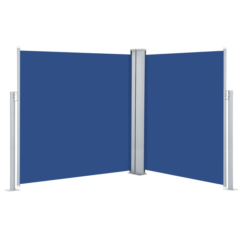 Toldo lateral retráctil azul 140x600 cm