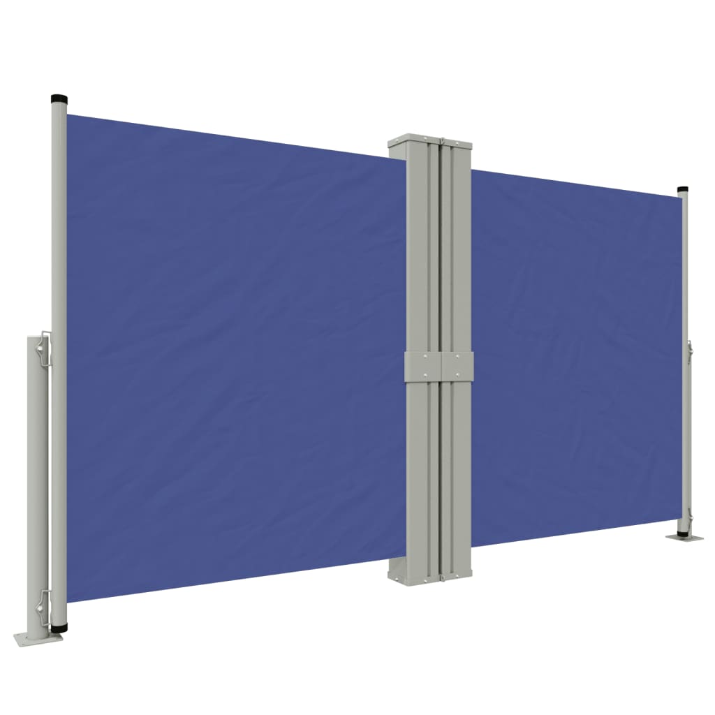 Toldo lateral retráctil azul 140x1200 cm