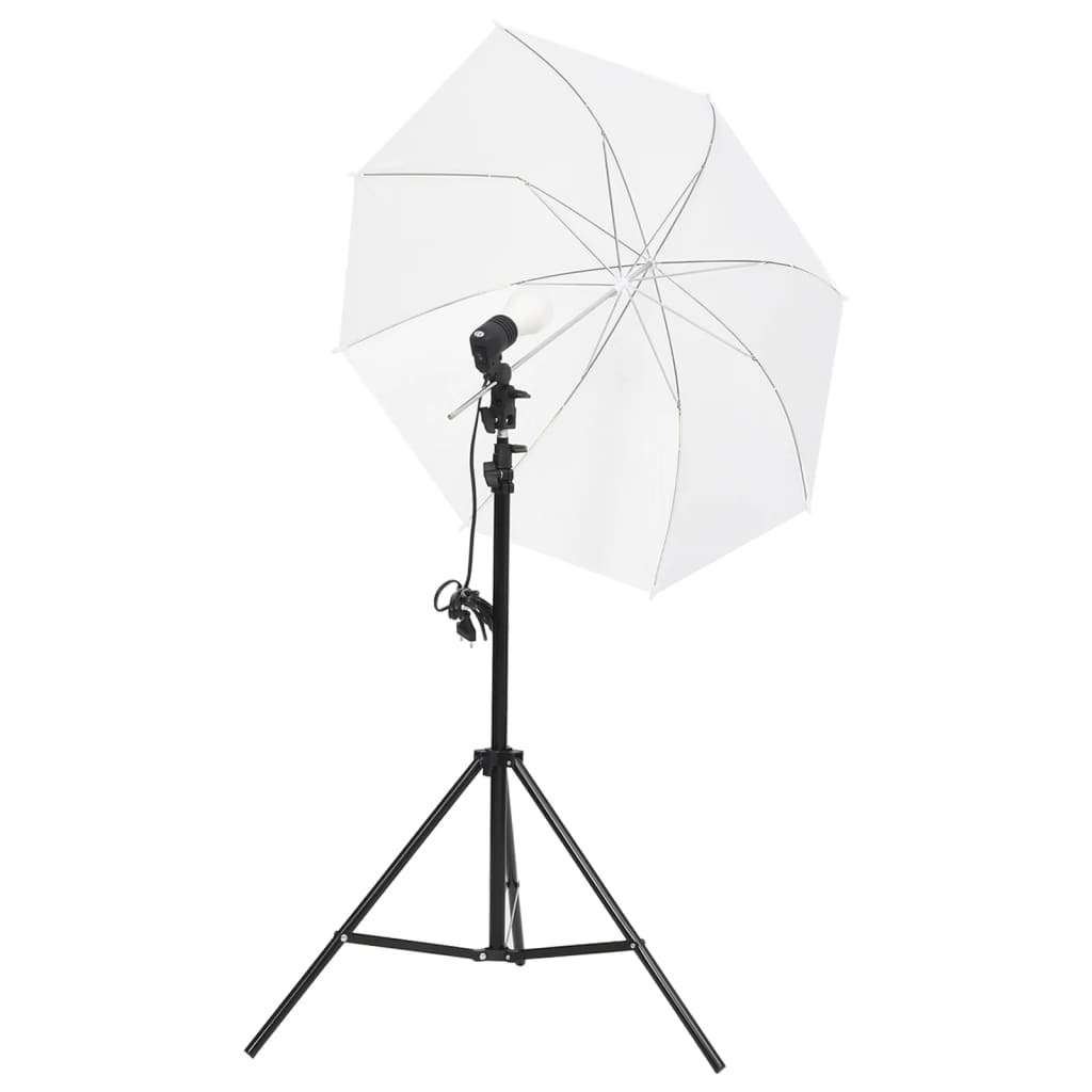 Kit di illuminazione fotografica in studio con fondi e ombrello