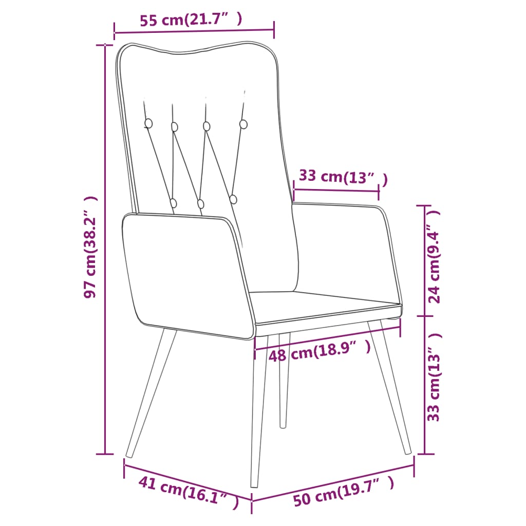 Sillón orejero de cuero auténtico gris vidaXL