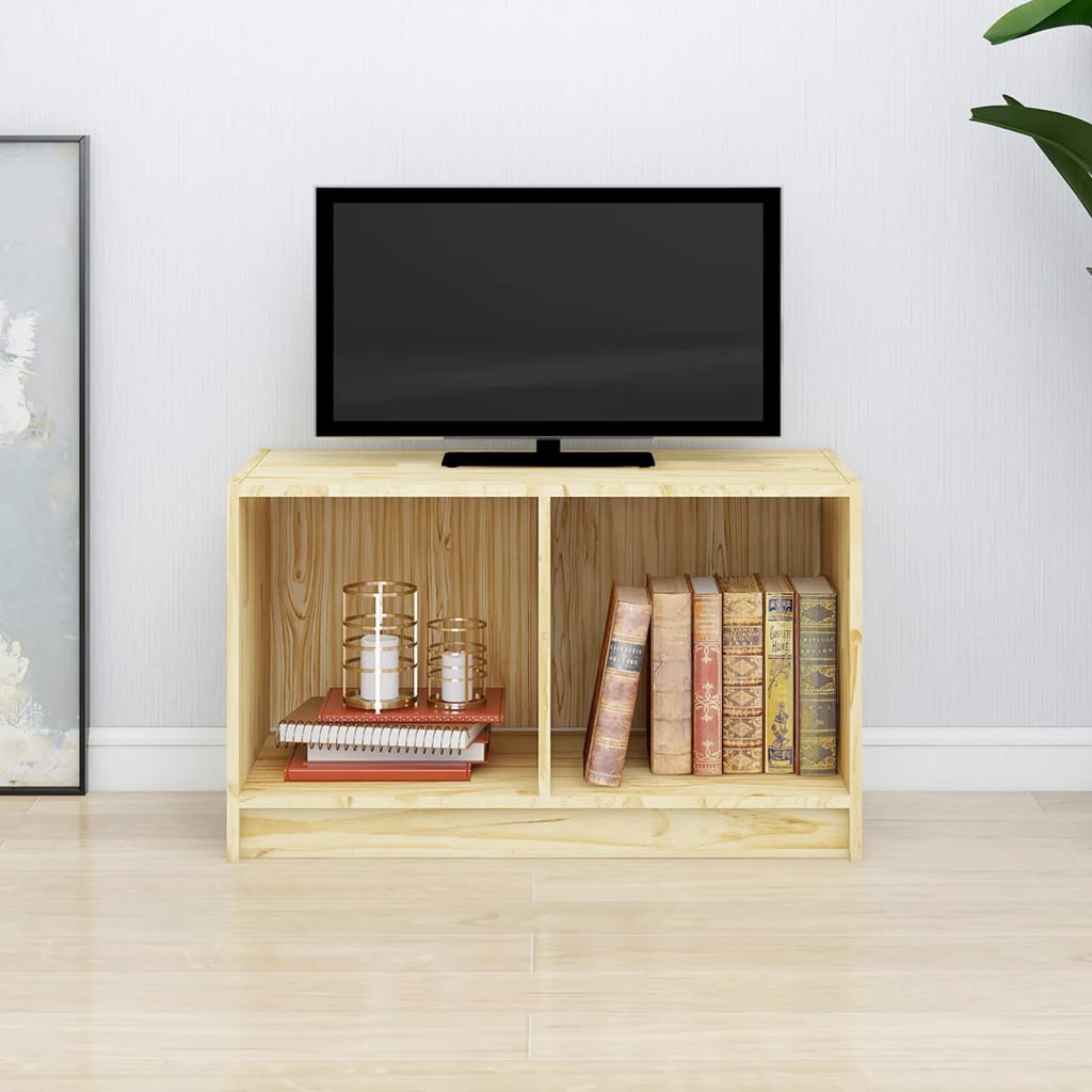 Vetonek Mueble de TV de madera maciza de pino 70x33x42 cm