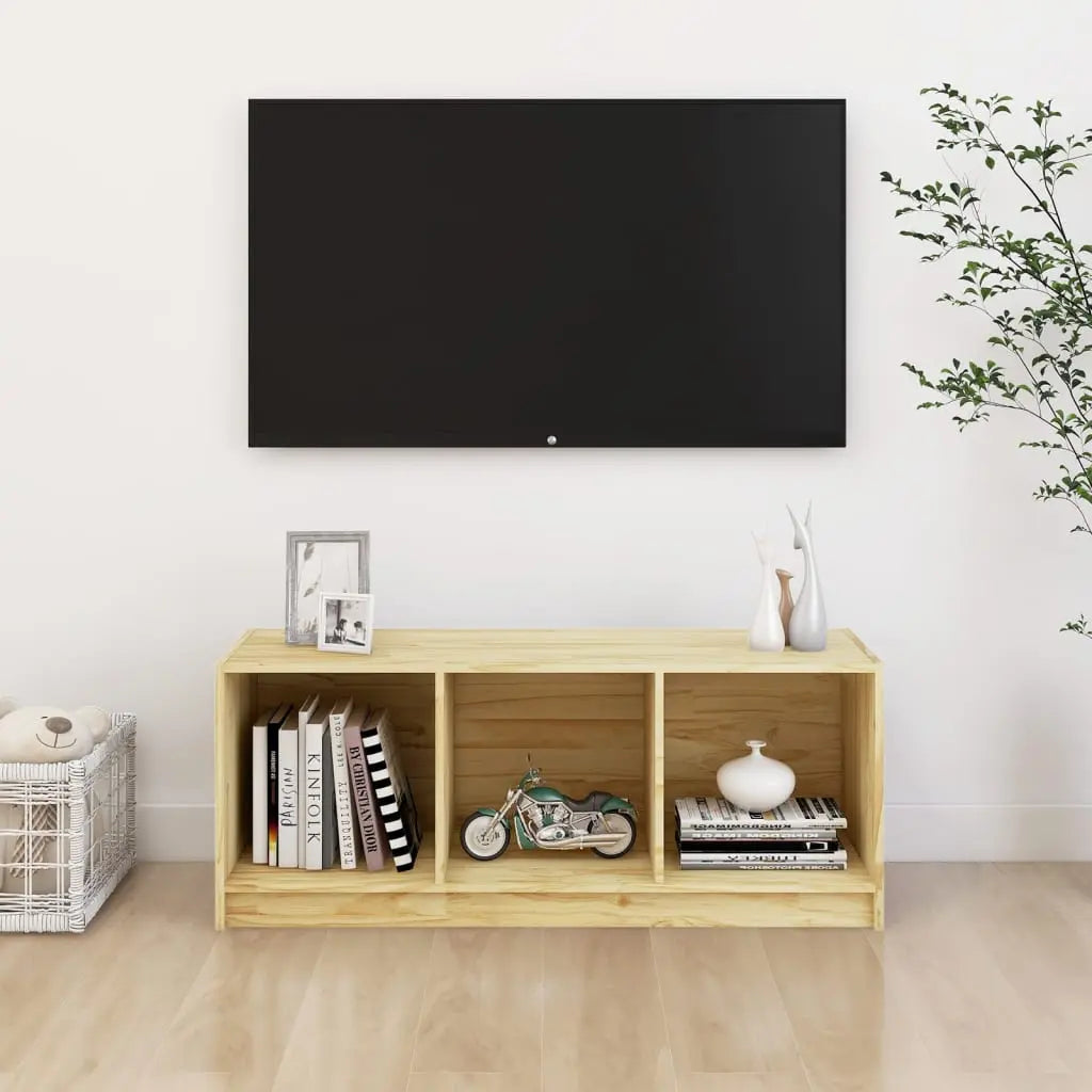 Vetonek Mueble de TV madera maciza de pino 104x33x41 cm