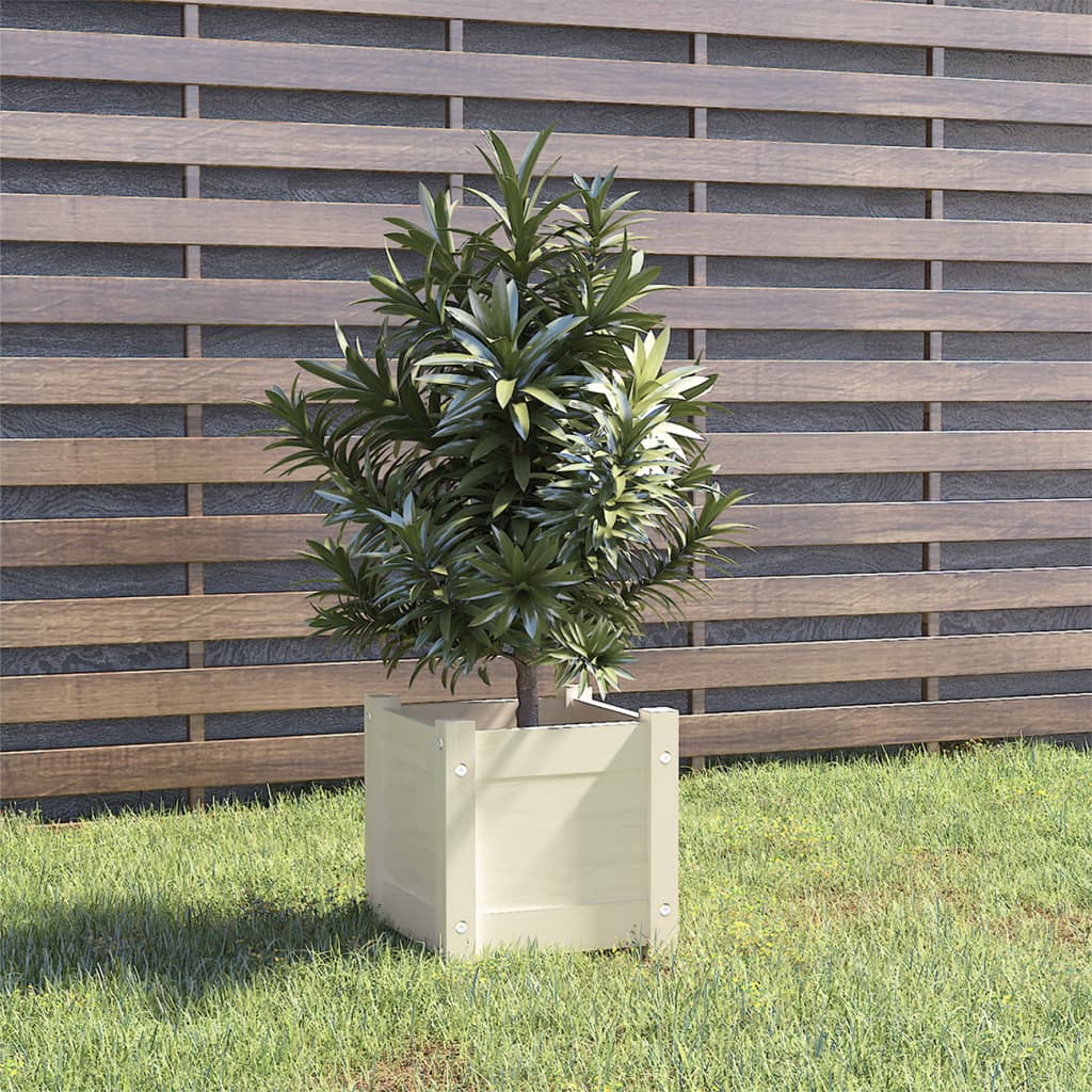 Jardinière en pin blanc massif 31x31x31 cm v3109 Vetonek