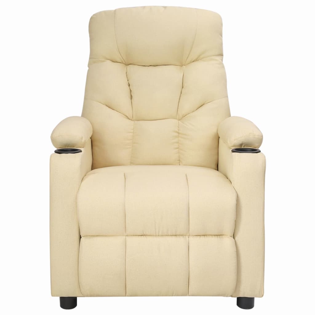 Masser le fauteuil en tissu à la crème