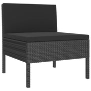 Set de muebles de jardín 5 pzas y cojines ratán sintético negro v9891 - Vetonek