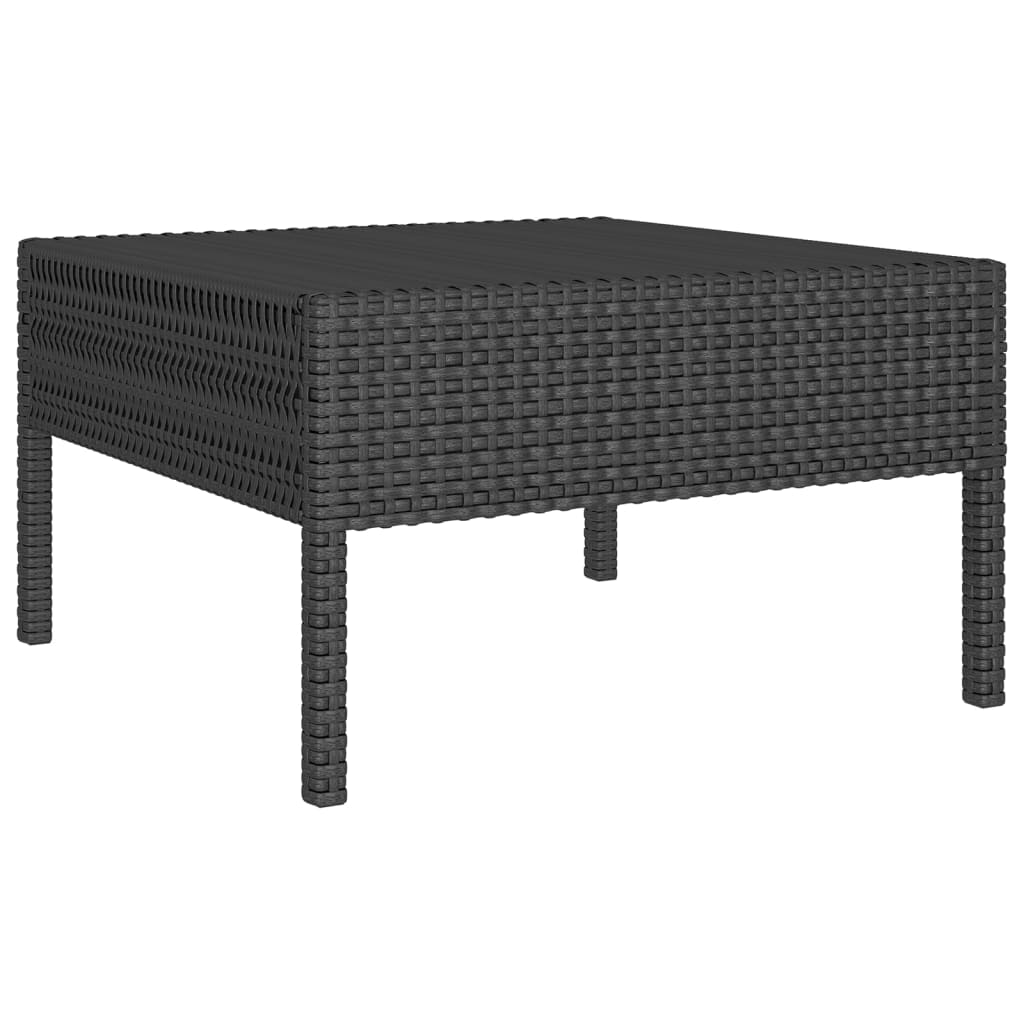 Set de muebles de jardín 9 pzas cojines ratán sintético negro vidaXL