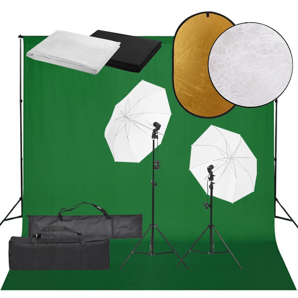 Kit de estudio fotográfico con set de luces, fondo y reflector v2990 Vetonek