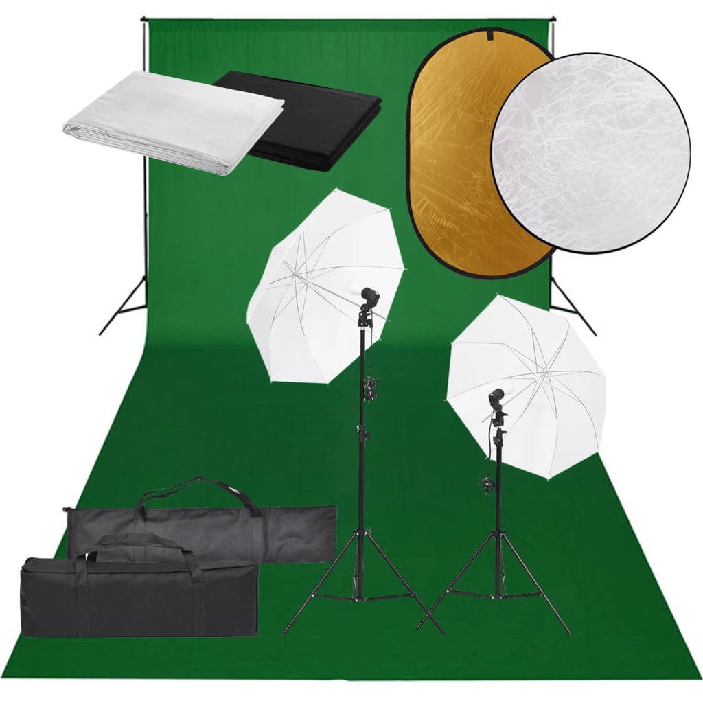 Kit de estudio fotográfico con set de luces, fondo y reflector v3010 Vetonek