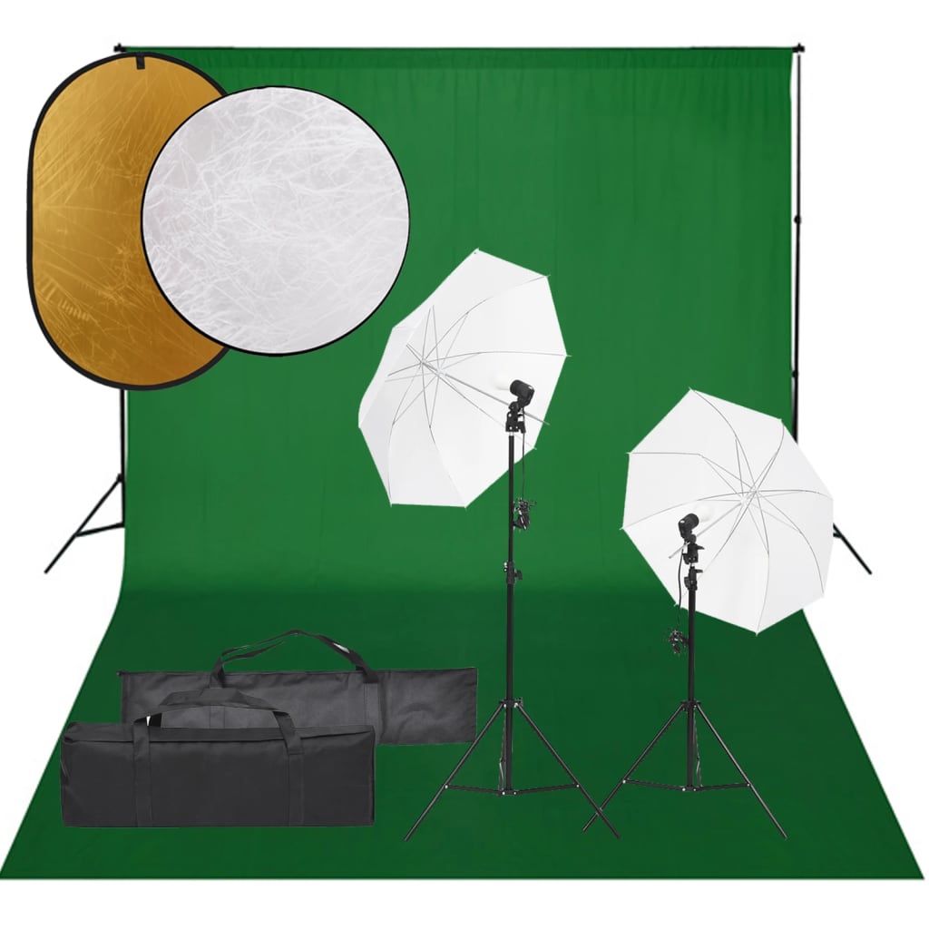 Vetonek Kit de estudio fotográfico con set de luces, fondo y reflector