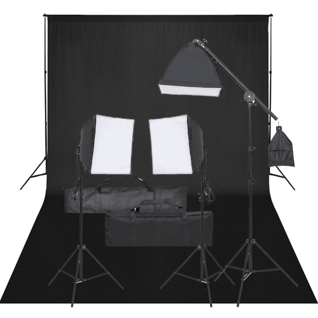 Vetonek Kit de estudio fotográfico con set de luces y fondo