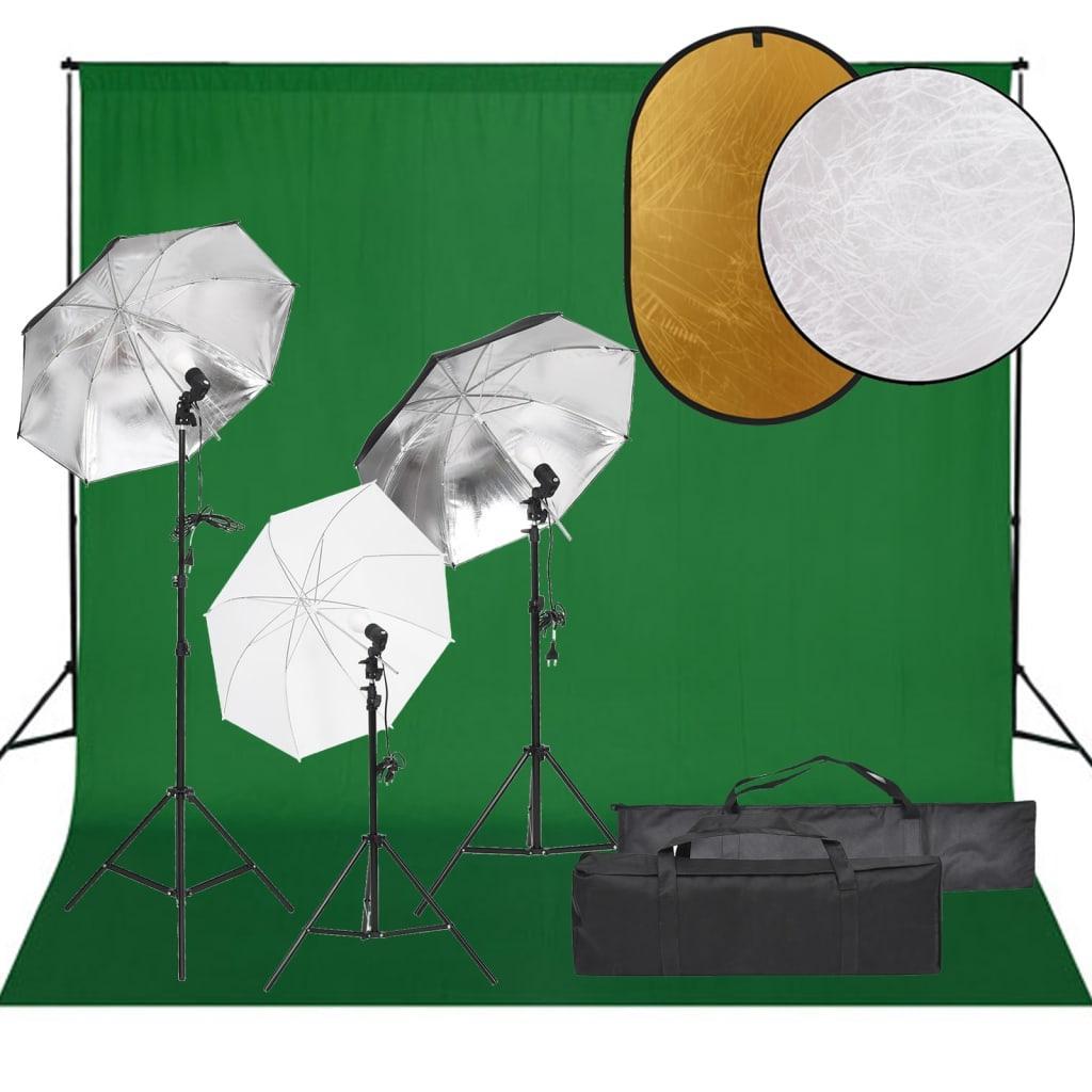 Kit de estudio fotográfico con set de luces, fondo y reflector v3829 Vetonek