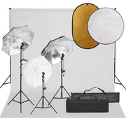 Kit de estudio fotográfico con set de luces, fondo y reflector v3843 Vetonek
