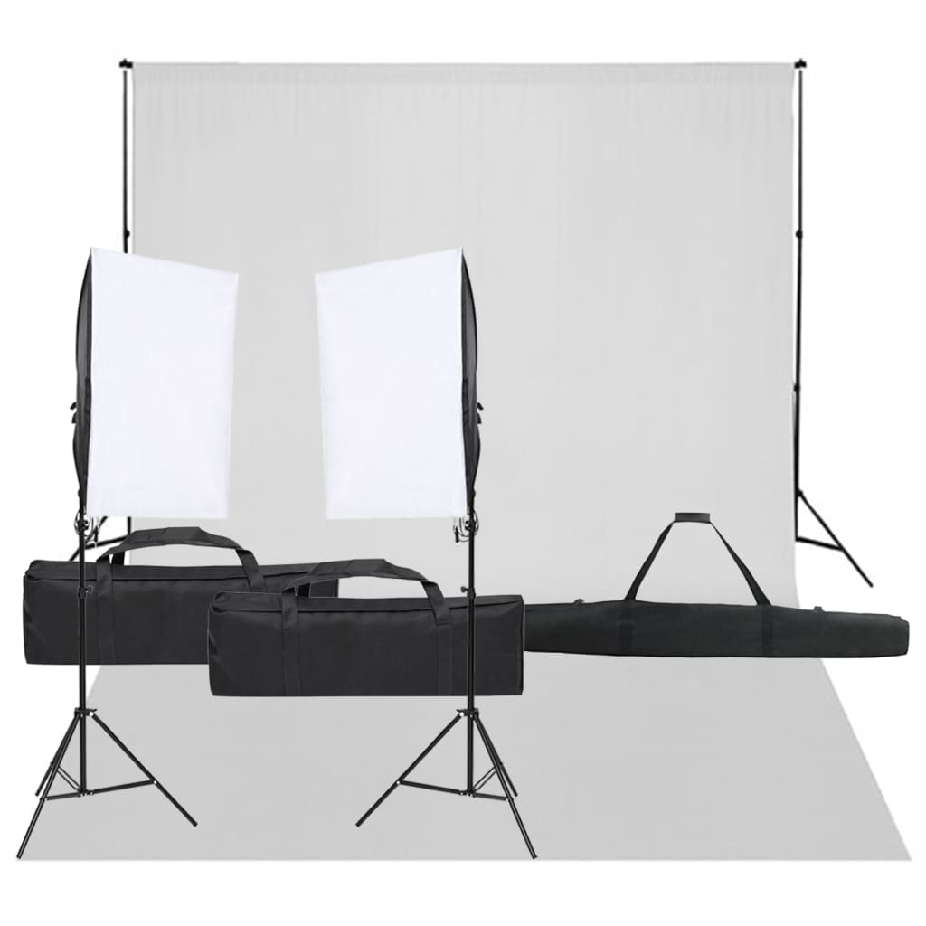 Vetonek Kit de estudio fotográfico con set de luces y fondo