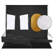 Kit de estudio fotográfico con set de luces, fondo y reflector v4208 Vetonek