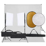 Kit de estudio fotográfico con set de luces, fondo y reflector v4215 Vetonek